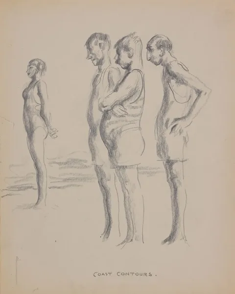 Coast Contours by Francis Luis Mora, Pencil on paper, sold Feb 2025