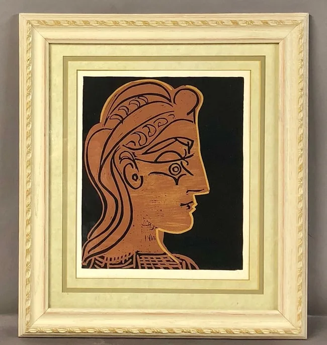 Untitled by Pablo Picasso, linocut, sold Feb 2025