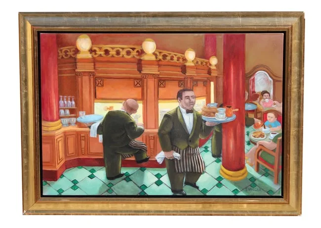Cafe Tortoni by Eduardo Ungar, 2006, Acrylic on Canvas, sold Feb 2025