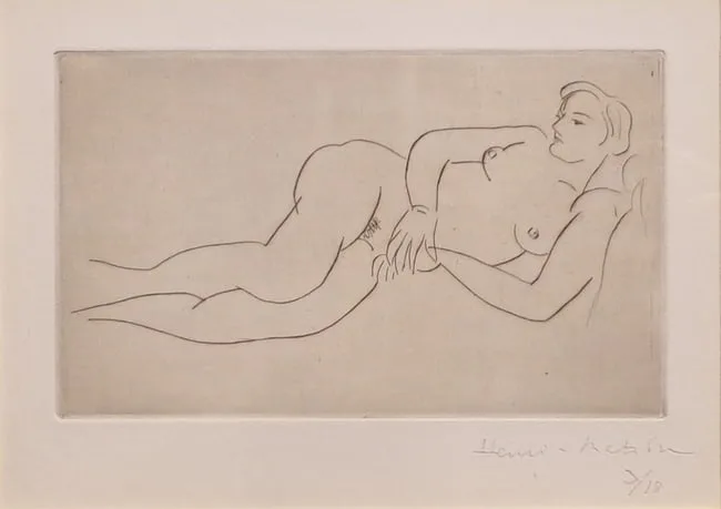 Nu Couche by Henri Matisse, 1927, Drypoint, offered Apr 2025