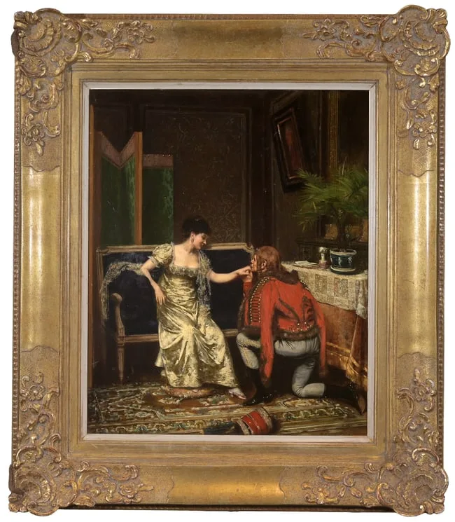 The Proposal by Paul Joseph Leyendecker, 1878, Oil on Panel, sold Apr 2025