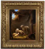 Eugène Verboeckhoven, Sheep in Barn