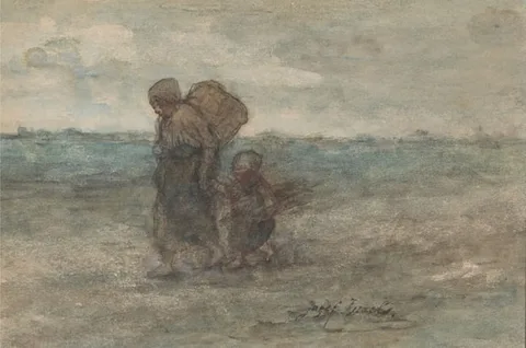 Jozef Israëls, Untitled, Watercolor