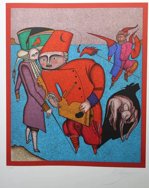 Mihail Chemiakin, Untitled VIII, Color Lithograph