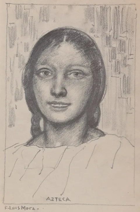 Azteca by Francis Luis Mora, Pencil, sold Apr 2025