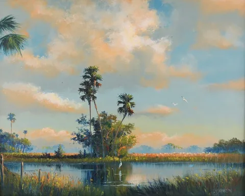 Harold Newton, Untitled, Oil on Upson Board