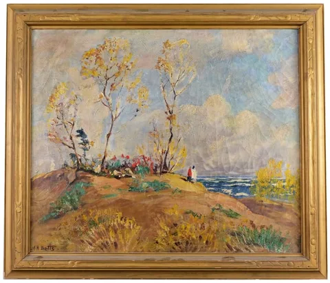 Pines + Dunes by Harold Harrington Betts, Oil on Canvas, sold Jun 2025