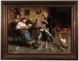 Eugenio Zampighi, Playtime with the Animals in the Kitchen