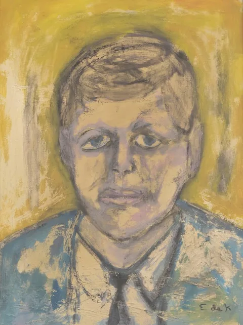 Elaine de Kooning, JFK, Oil on Canvas
