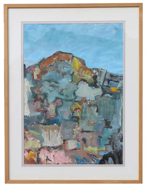 Thomas Koether, Mullumbimby Quarry Pink and Yellow Rock, Oil on Paper