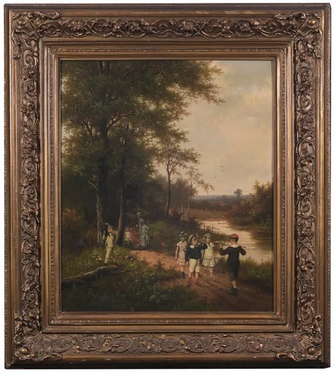 Albert Roosenboom, The River Patrol, Oil on Canvas