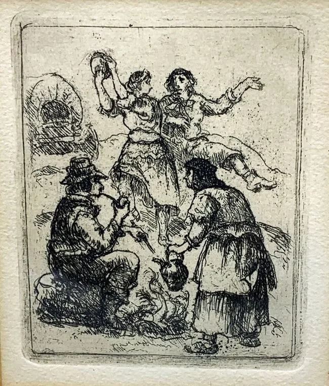 Eugene Higgins, Gypsies, 1949, Etching