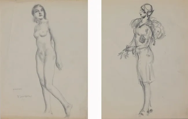 Maiden by Francis Luis Mora, pencil, sold Jun 2025