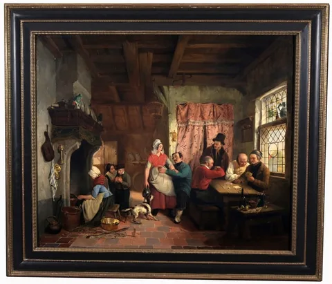 Untitled by Henri Joseph Commarus Carpentero, Oil on Panel, sold Aug 2025