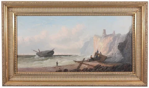 Shipwreck by Cliffs by John Holland, Oil on Canvas, offered Aug 2025