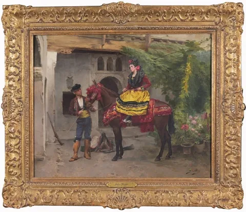 Jules Worms, The Arrival, Oil on Panel