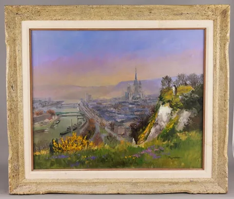 Annie Puybareau, Rouen, de la core. St Catherine, Oil on Canvas