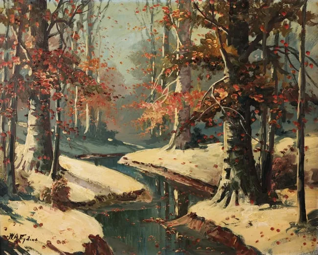 Untitled by William Arnold Eyden, Oil on Masonite, sold Aug 2025