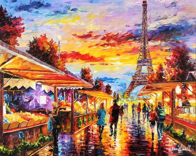 Daniel Wall, Dusk at Paris, 2013, Oil on Canvas