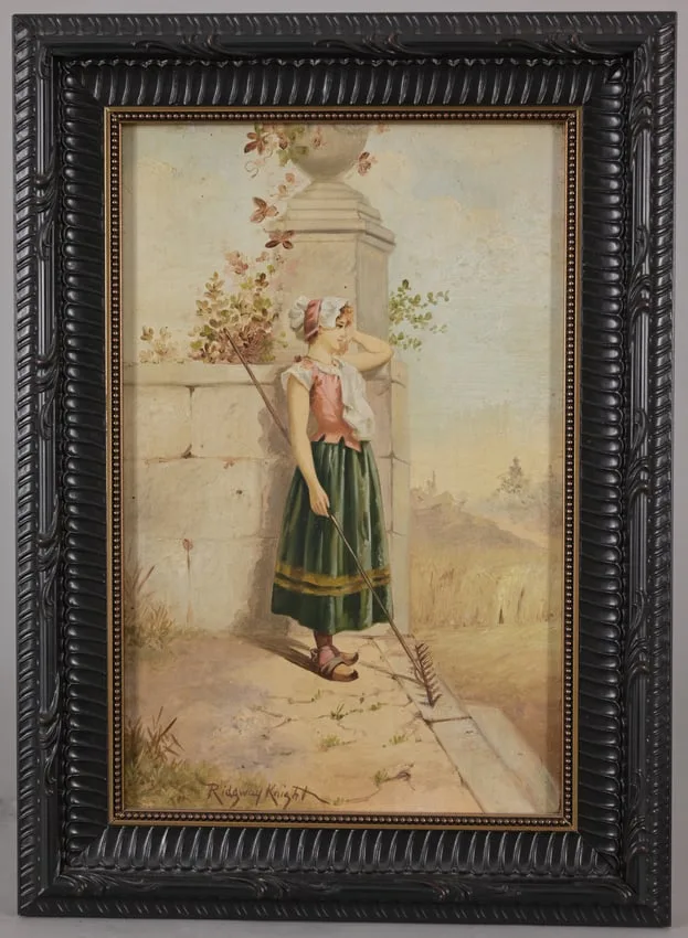 Untitled by Daniel Ridgway Knight, Oil on Board, sold Aug 2025