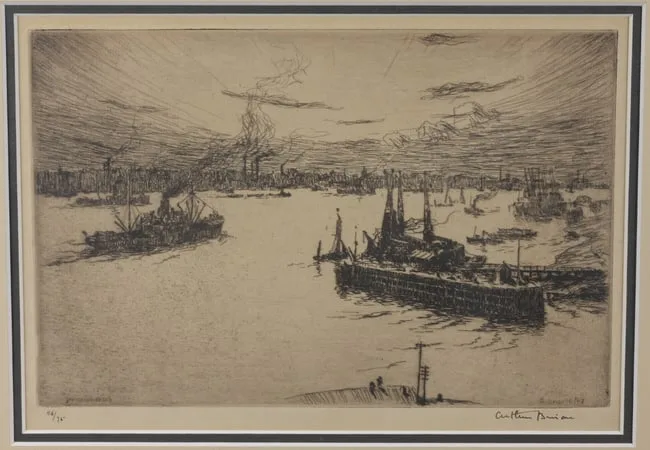 Gravesend Reach by Arthur Briscoe, Etching with Drypoint, offered Aug 2025