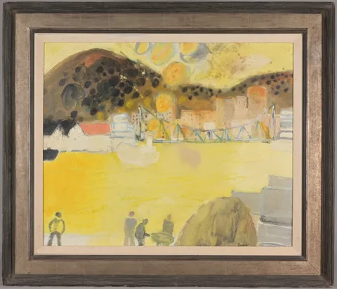 Albert Zavaro, Port de Marseilles, Oil on Canvas