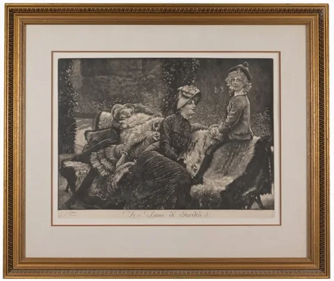 James Tissot, Le Banc de Jardin, Mezzotint