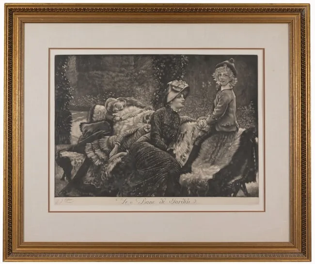 James Tissot, Le Banc de Jardin, Mezzotint
