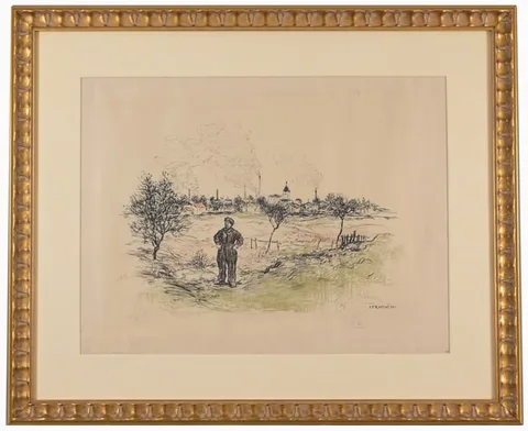 Untitled by Jean-François Raffaëlli, lithograph, sold Aug 2025
