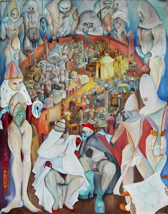 Mylo Quam, Jerusalem the Siege, 1976, Oil on Canvas