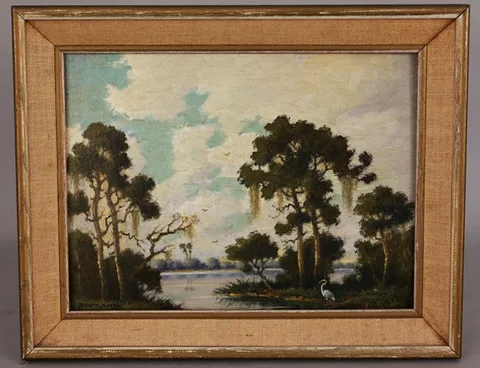 Benson Bond Moore, On Sarasota Bay, Florida, Oil on Canvas