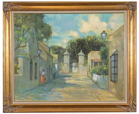 St Augustine Courtyard by Emmett Fritz, Oil on Canvas, offered Sep 2025