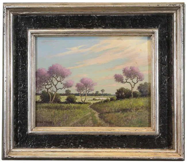 Benson Bond Moore, Blossoming Trees, Citra, FLA, Oil on Board