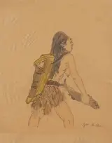 George Catlin, Flathead Indian, Field Sketch