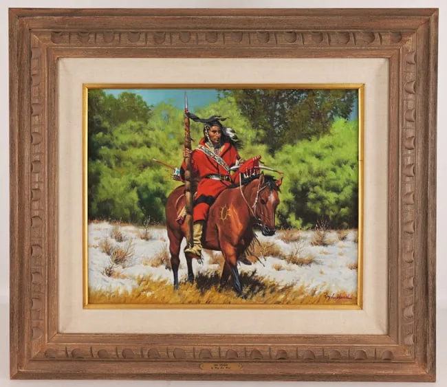 Dog Solider by Roy Lee Ward, Oil on Canvas, offered Sep 2025