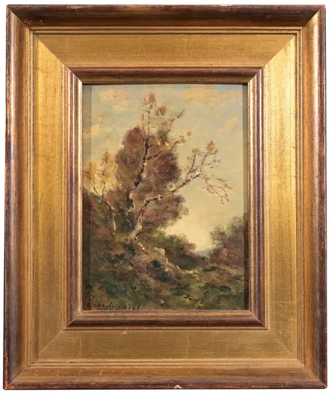 Henri Harpignies, Untitled, Oil on Board