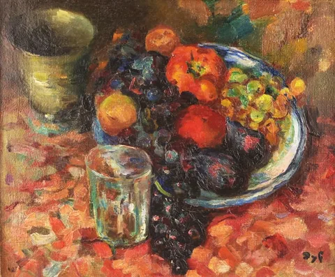 Marcel Dyf, Nature Morte a La Coupe de Fruits, Oil on Canvas
