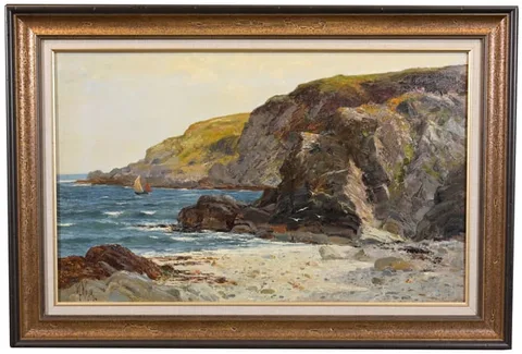 Richard Wane, Rocky Coast, Oil on Canvas