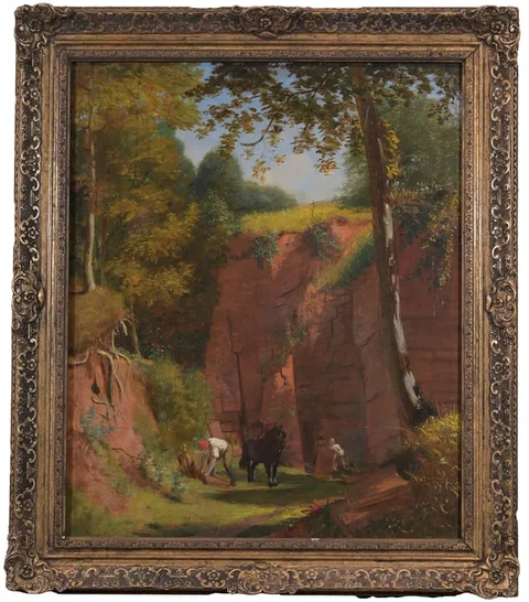 A Stone Quarry in Switzerland by Gustave Courbet, Oil on Canvas, sold Sep 2025