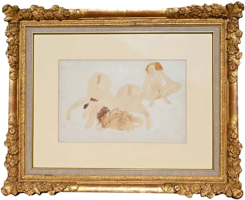 Auguste Rodin, Untitled, Pencil, ink and watercolor on woven paper