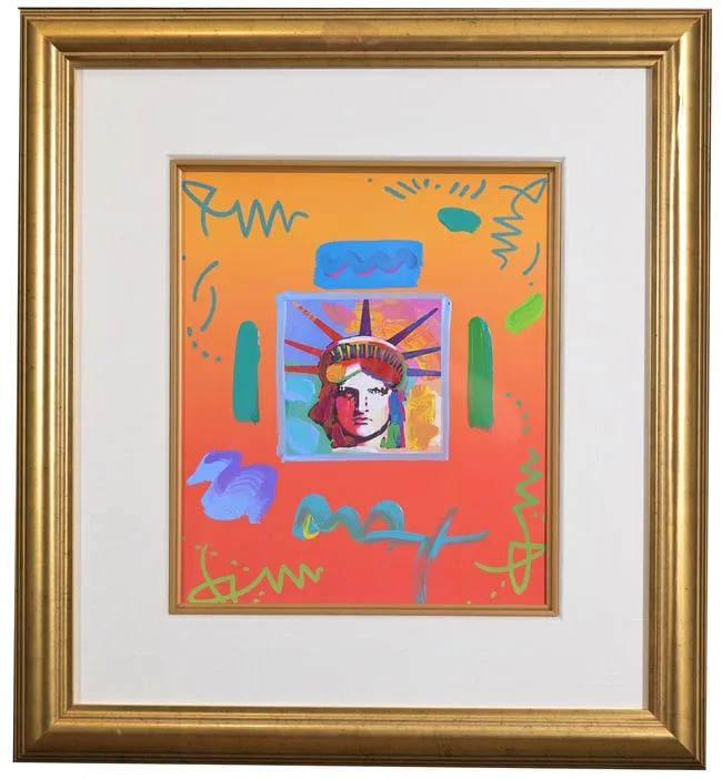 Liberty Head II Collage by Peter Max, Mixed Media, offered Nov 2025