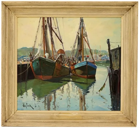 Otis Cook, Gloucester Harbor, Oil on Canvas