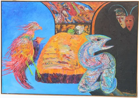 Thomas Koether, Motel Nites Nuptial Dream, Oil on Canvas