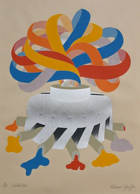 Werner Pfeiffer, Bubble Box, Color Lithograph