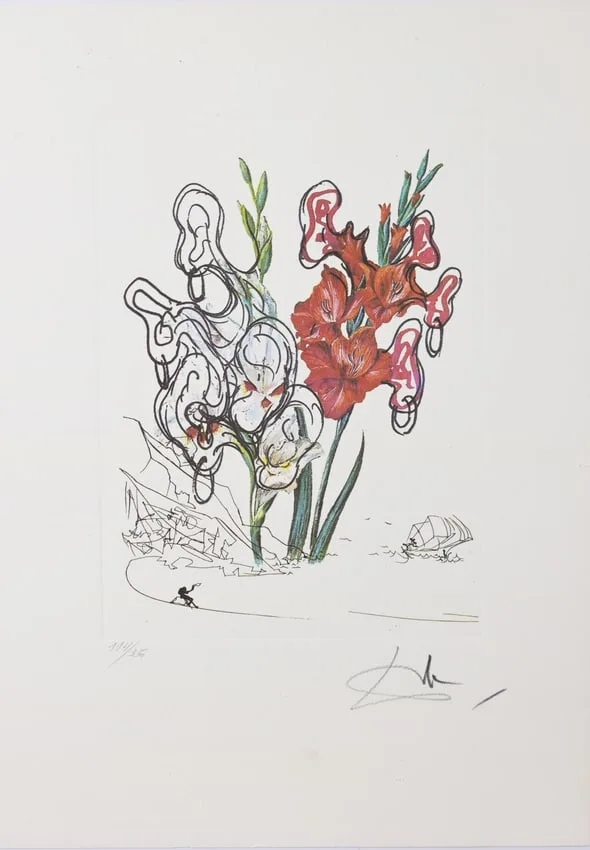 Gladiolus by Salvador Dalí, Offset Lithograph, sold Nov 2025