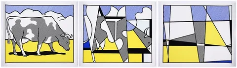 Roy Lichtenstein, Cow Triptych, Color Screenprint on Paper