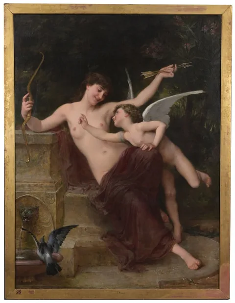 Émile Munier, L'Amour Desarme, 1886, oil on canvas