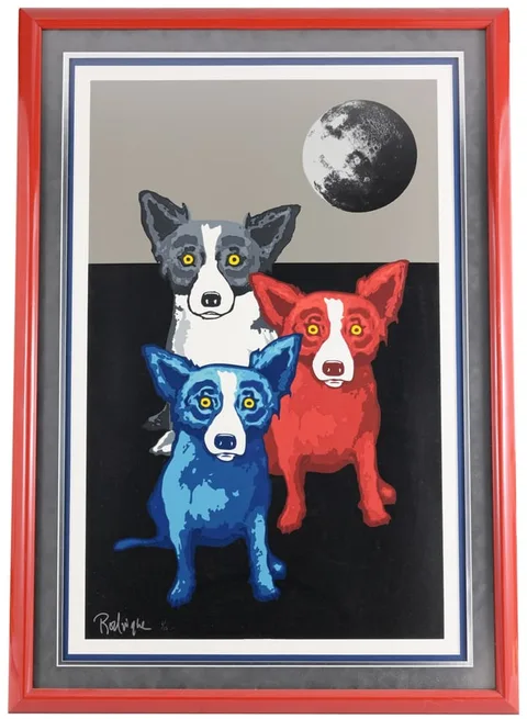 George Rodrigue, Three's a Crowd, 1996, Silkscreen