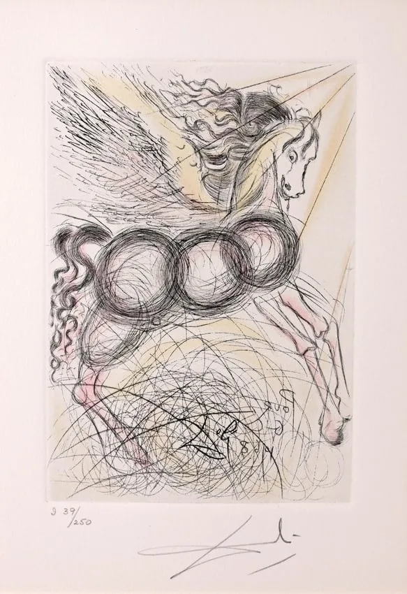 Pegasus by Salvador Dalí, Etching, sold Jan 2026