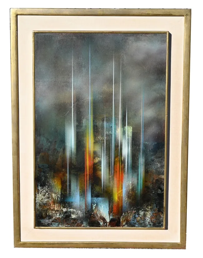 Metropoli by Leonardo Nierman, Acrylic on Masonite, sold Jan 2026